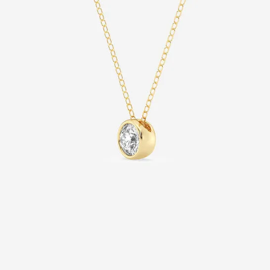 JMS always Necklaces Original Brilliant Diamond 050 cttw 14KT Yellow Gold Bezel Setting RoundCut Lab Grown Diamond Pendant Necklace for WomenVS2 JMS always Necklaces Original Brilliant Diamond 050 cttw 14KT Yellow Gold Bezel Setting RoundCut Lab Grown Diamond Pendant Necklace for WomenVS2