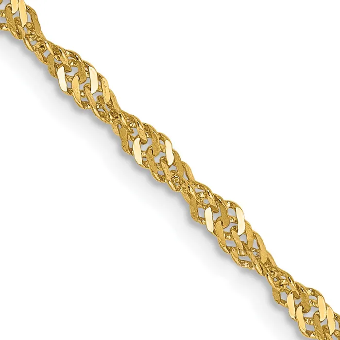 MDS Necklaces 14K Yellow Gold 16 inch 2mm Singapore with Lobster Clasp Chain Necklace MDS Necklaces 14K Yellow Gold 16 inch 2mm Singapore with Lobster Clasp Chain Necklace