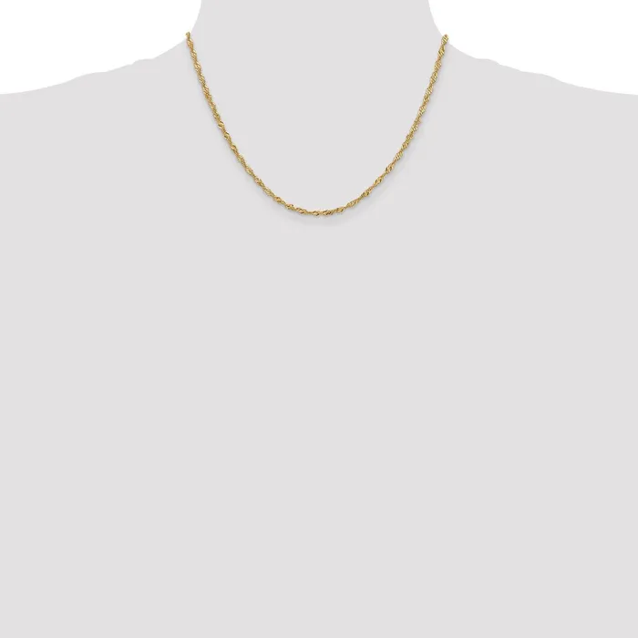MDS Necklaces 14K Yellow Gold 16 inch 2mm Singapore with Lobster Clasp Chain Necklace MDS Necklaces 14K Yellow Gold 16 inch 2mm Singapore with Lobster Clasp Chain Necklace