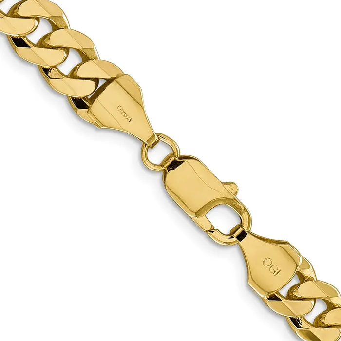 MDS Necklaces Solid 14K Yellow Gold 24 inch 85mm Flat Beveled Curb with Lobster Clasp Chain Necklace MDS Necklaces Solid 14K Yellow Gold 24 inch 85mm Flat Beveled Curb with Lobster Clasp Chain Necklace
