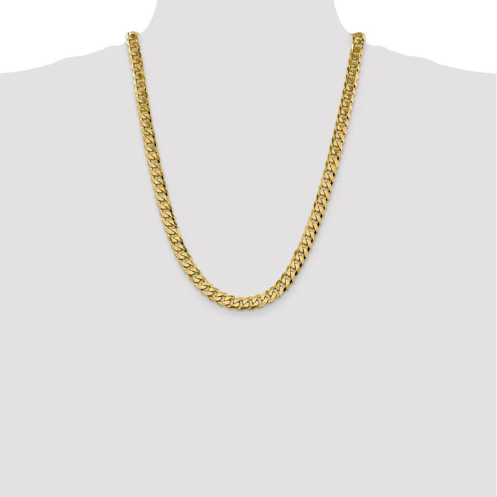 MDS Necklaces Solid 14K Yellow Gold 24 inch 85mm Flat Beveled Curb with Lobster Clasp Chain Necklace MDS Necklaces Solid 14K Yellow Gold 24 inch 85mm Flat Beveled Curb with Lobster Clasp Chain Necklace