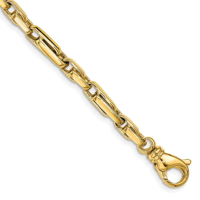MDS Solid 14K Yellow Gold 24 inch 5mm Hand Polished Fancy Link with Fancy Lobster Clasp Chain Necklace Necklaces MDS Solid 14K Yellow Gold 24 inch 5mm Hand Polished Fancy Link with Fancy Lobster Clasp Chain Necklace Necklaces