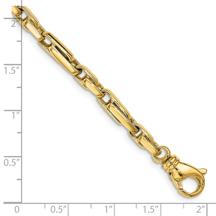 MDS Solid 14K Yellow Gold 24 inch 5mm Hand Polished Fancy Link with Fancy Lobster Clasp Chain Necklace Necklaces MDS Solid 14K Yellow Gold 24 inch 5mm Hand Polished Fancy Link with Fancy Lobster Clasp Chain Necklace Necklaces