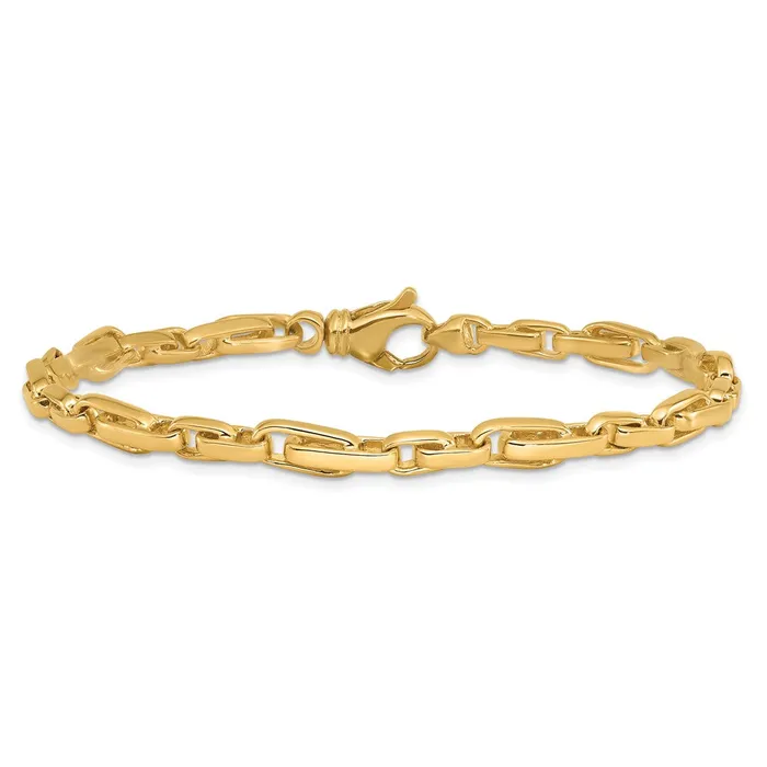 MDS Solid 14K Yellow Gold 24 inch 5mm Hand Polished Fancy Link with Fancy Lobster Clasp Chain Necklace Necklaces MDS Solid 14K Yellow Gold 24 inch 5mm Hand Polished Fancy Link with Fancy Lobster Clasp Chain Necklace Necklaces