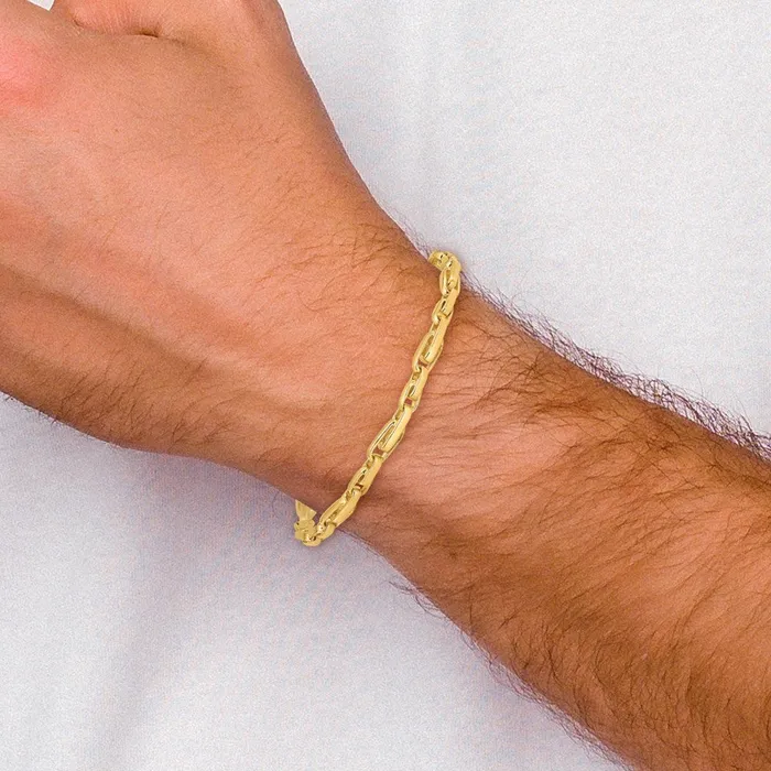 MDS Solid 14K Yellow Gold 24 inch 5mm Hand Polished Fancy Link with Fancy Lobster Clasp Chain Necklace Necklaces MDS Solid 14K Yellow Gold 24 inch 5mm Hand Polished Fancy Link with Fancy Lobster Clasp Chain Necklace Necklaces