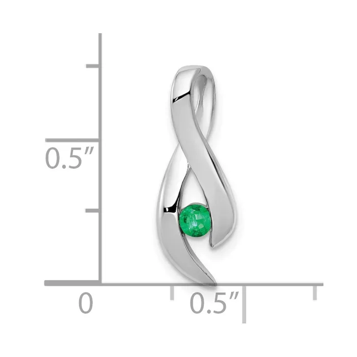 Necklaces 14k White Gold 3mm Emerald Pendant Goldia