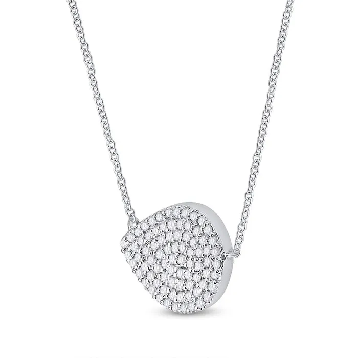 Necklaces gndatlanta 14k White Gold Round Diamond Teardrop Necklace 15 Cttw Necklaces gndatlanta 14k White Gold Round Diamond Teardrop Necklace 15 Cttw