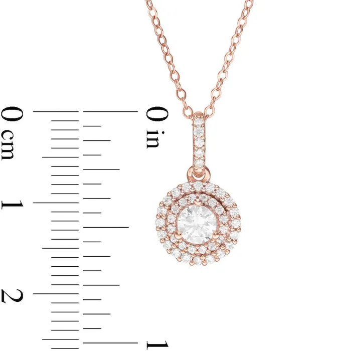 Necklaces Goldia 05 CT TW Natural Diamond Double Frame Pendant in 14K Rose Gold Necklaces Goldia 05 CT TW Natural Diamond Double Frame Pendant in 14K Rose Gold