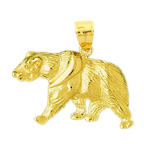 Necklaces Goldia 14K Gold Walking Bear Pendant