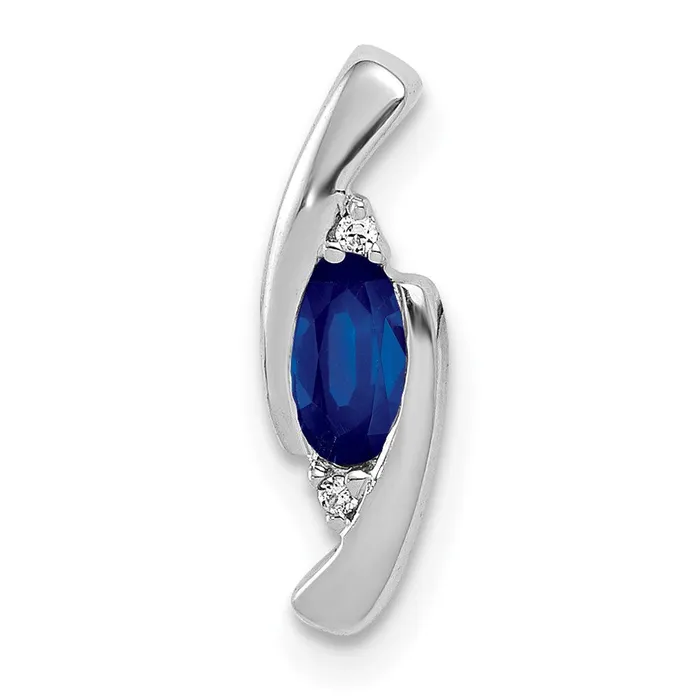 Necklaces Goldia 14k White Gold 01ct Real Diamond and 33 Sapphire Pendant