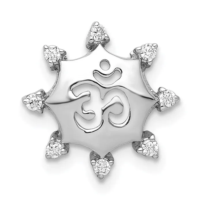 Necklaces Goldia 14k White Gold 110ct Real Diamond Om Symbol Chain Slide Necklaces Goldia 14k White Gold 110ct Real Diamond Om Symbol Chain Slide