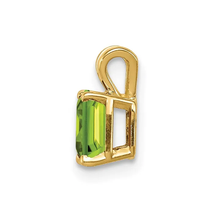 Necklaces Goldia 14K Yellow Gold 6x4mm Emerald Cut Peridot pendant
