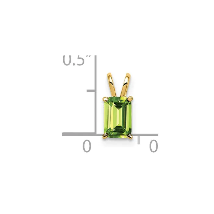 Necklaces Goldia 14K Yellow Gold 6x4mm Emerald Cut Peridot pendant