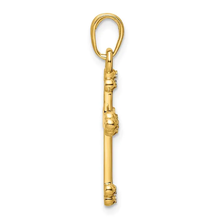 Necklaces Goldia 14k Yellow Rhodium Gold wRhodium DC Cross Pendant