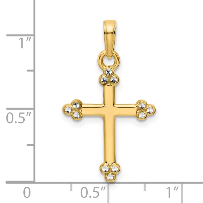 Necklaces Goldia 14k Yellow Rhodium Gold wRhodium DC Cross Pendant