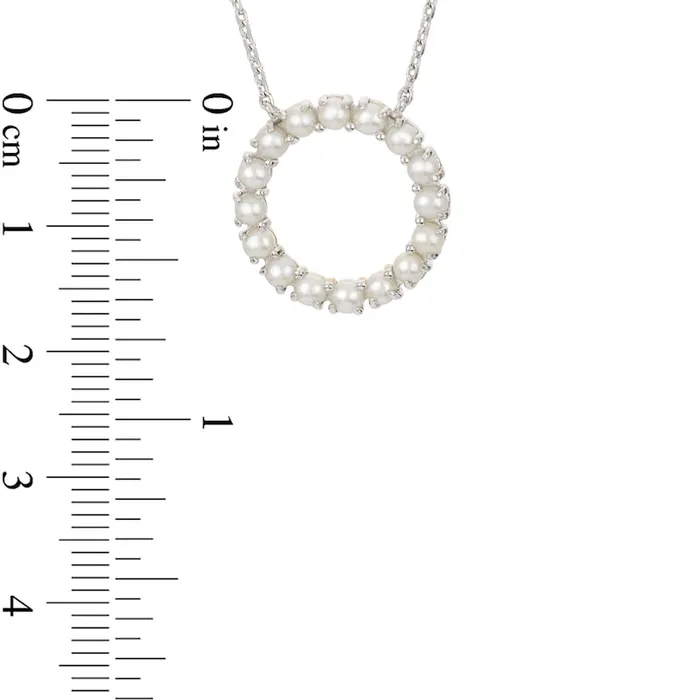 Necklaces Goldia 27530mm Button Cultured Freshwater Pearl Wreath Necklace in Sterling Silver Necklaces Goldia 27530mm Button Cultured Freshwater Pearl Wreath Necklace in Sterling Silver