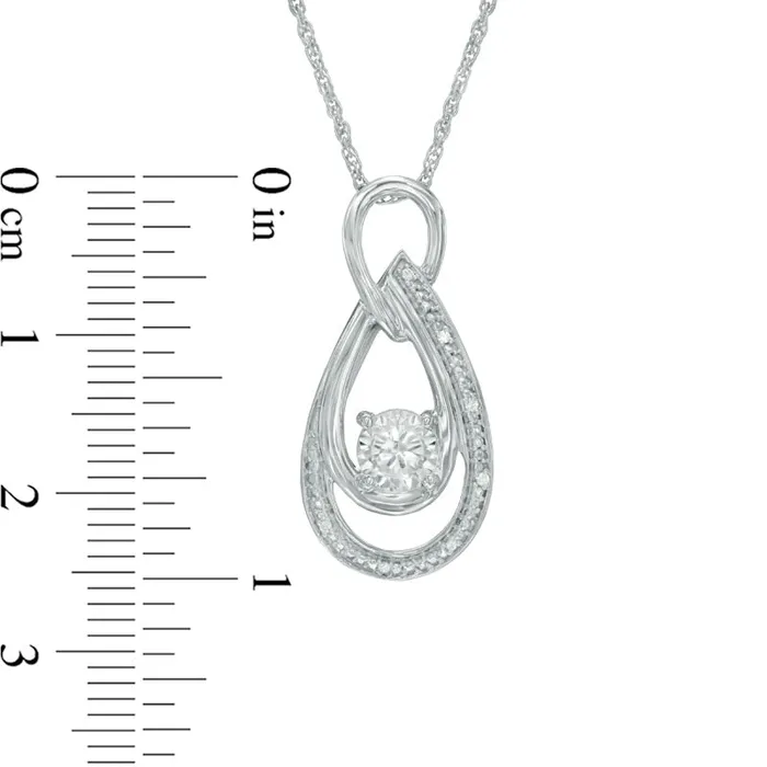 Necklaces Goldia 50mm LabCreated White Sapphire and Diamond Accent Double Teardrop Pendant in Sterling Silver Necklaces Goldia 50mm LabCreated White Sapphire and Diamond Accent Double Teardrop Pendant in Sterling Silver