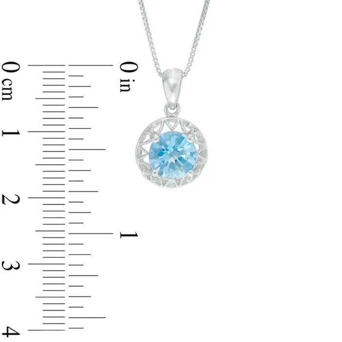 Necklaces Goldia 70mm Blue Topaz Frame Pendant in Sterling Silver Necklaces Goldia 70mm Blue Topaz Frame Pendant in Sterling Silver