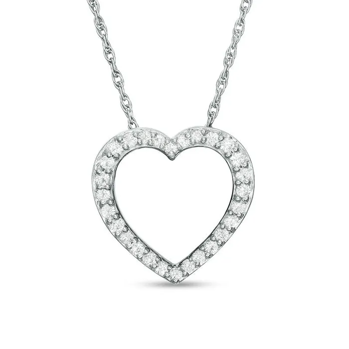 Necklaces Goldia LabCreated Pink and White Sapphire Double Frame Heart Pendant in Sterling Silver Necklaces Goldia LabCreated Pink and White Sapphire Double Frame Heart Pendant in Sterling Silver