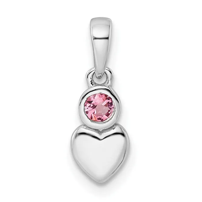 Necklaces Goldia Sterling Silver Rhodiumplated Polished Pink Tourmaline Heart Pendant Necklaces Goldia Sterling Silver Rhodiumplated Polished Pink Tourmaline Heart Pendant