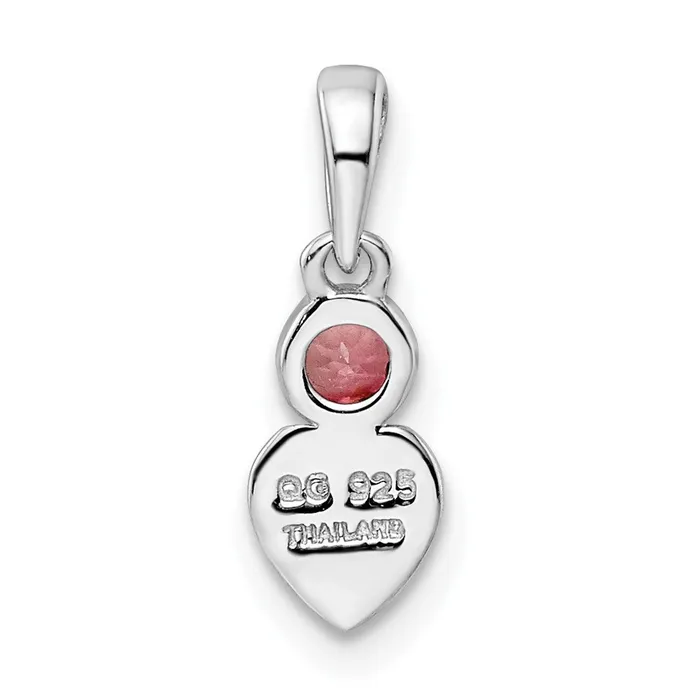 Necklaces Goldia Sterling Silver Rhodiumplated Polished Pink Tourmaline Heart Pendant