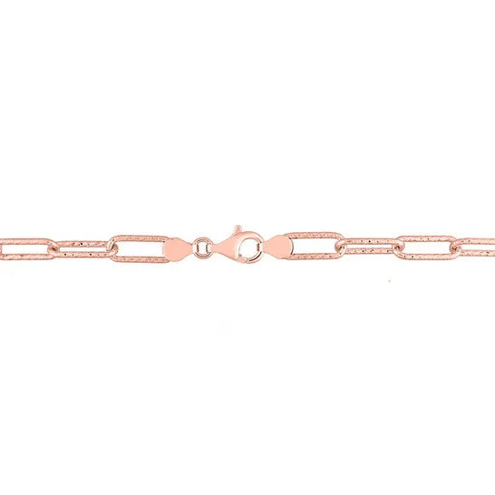 Necklaces JMS always Original AMOUR 6mm Fancy Paperclip Chain Necklace In Rose Plated Sterling Silver 18 In Necklaces JMS always Original AMOUR 6mm Fancy Paperclip Chain Necklace In Rose Plated Sterling Silver 18 In