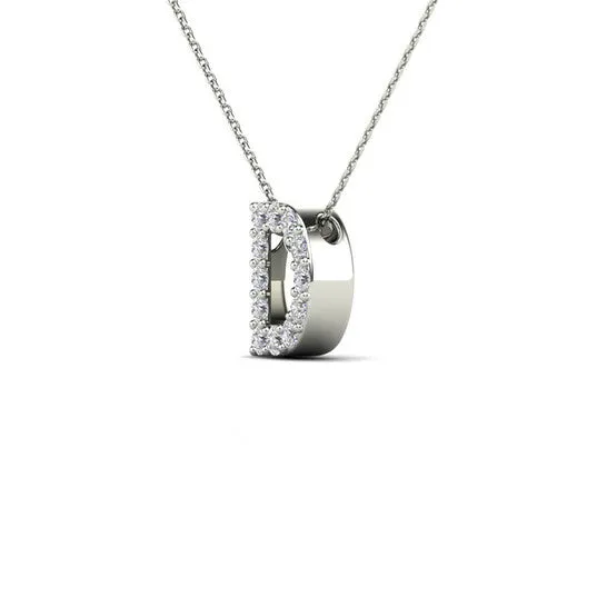 Necklaces JMS always Original Maulijewels D Initial Set With 012 Carat Sparkling Natural White Diamond Pendant Necklace In 14K White Gold With 18 Cable Chain Necklaces JMS always Original Maulijewels D Initial Set With 012 Carat Sparkling Natural White Diamond Pendant Necklace In 14K White Gold With 18 Cable Chain