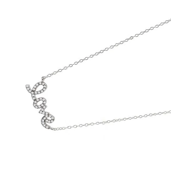 Necklaces JMS always Original Maulijewels Love Pendant In Sterling Silver With 020 Carat GHSI1 Round Shape White Diamond With 18 925 Sterling Silver Chain Necklaces JMS always Original Maulijewels Love Pendant In Sterling Silver With 020 Carat GHSI1 Round Shape White Diamond With 18 925 Sterling Silver Chain
