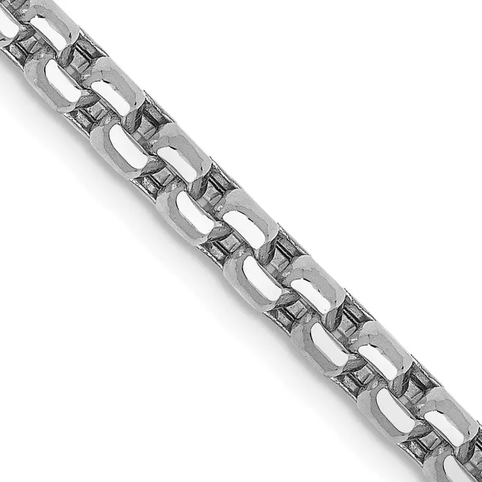 Necklaces MDS 14K White Gold 26 inch 36mm SemiSolid Round Box with Lobster Clasp Chain Necklace Necklaces MDS 14K White Gold 26 inch 36mm SemiSolid Round Box with Lobster Clasp Chain Necklace