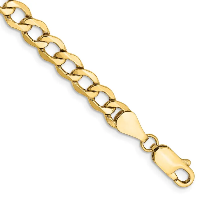 Necklaces MDS 14K Yellow Gold 9 Inch 525mm SemiSolid Curb Chain Necklace Necklaces MDS 14K Yellow Gold 9 Inch 525mm SemiSolid Curb Chain Necklace