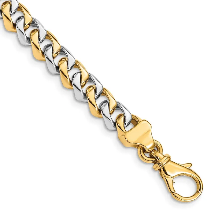 Necklaces MDS Solid 14K Twotone Gold 22 inch 685mm Hand Polished Fancy Link with Fancy Lobster Clasp Chain Necklace Necklaces MDS Solid 14K Twotone Gold 22 inch 685mm Hand Polished Fancy Link with Fancy Lobster Clasp Chain Necklace