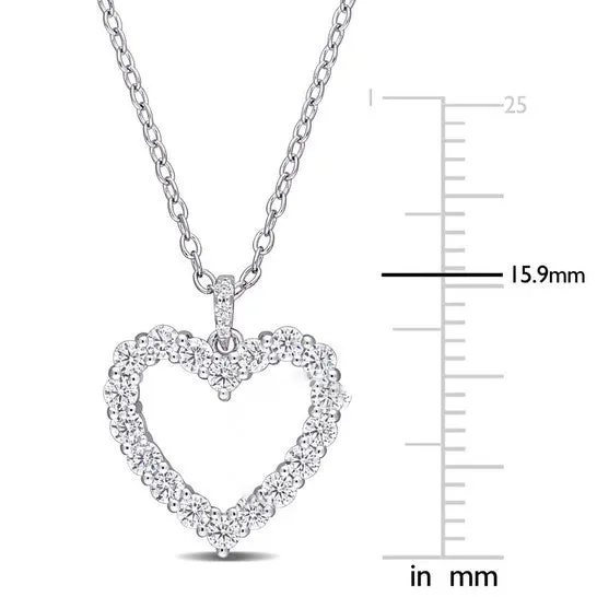 Necklaces Original AMOUR 35 CT DEW Created Moissanite Open Heart Pendant with Chain In Sterling Silver JMS always Necklaces Original AMOUR 35 CT DEW Created Moissanite Open Heart Pendant with Chain In Sterling Silver JMS always