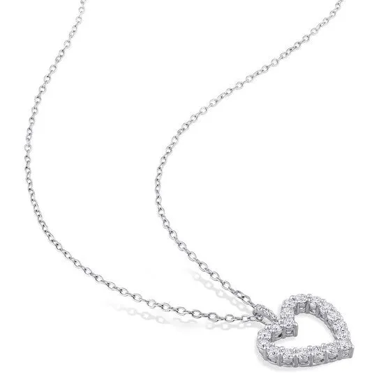 Necklaces Original AMOUR 35 CT DEW Created Moissanite Open Heart Pendant with Chain In Sterling Silver JMS always Necklaces Original AMOUR 35 CT DEW Created Moissanite Open Heart Pendant with Chain In Sterling Silver JMS always