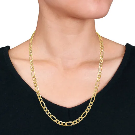 Necklaces Original AMOUR Mens 24 Inch Figaro Link Chain Necklace In 10K Yellow Gold 7 Mm JMS always Necklaces Original AMOUR Mens 24 Inch Figaro Link Chain Necklace In 10K Yellow Gold 7 Mm JMS always