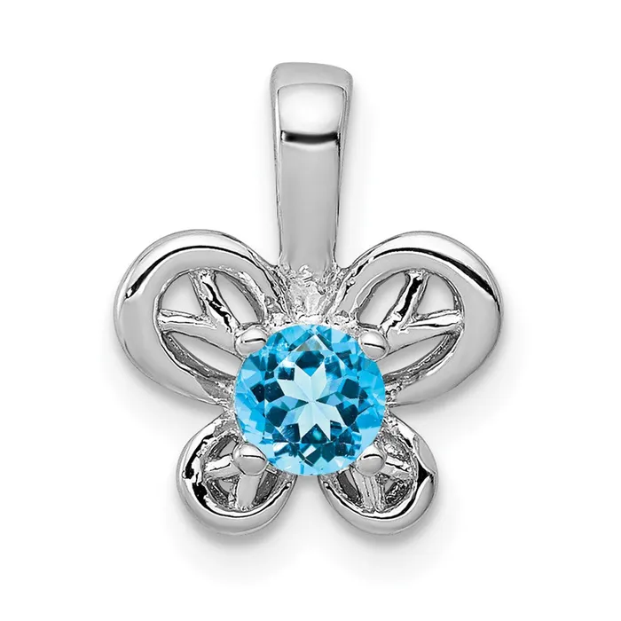 Necklaces Sterling Silver Rhodiumplated Light Swiss Blue Topaz Pendant Goldia Necklaces Sterling Silver Rhodiumplated Light Swiss Blue Topaz Pendant Goldia