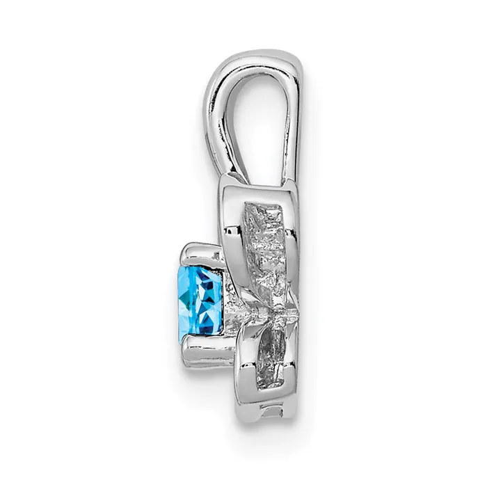 Necklaces Sterling Silver Rhodiumplated Light Swiss Blue Topaz Pendant Goldia