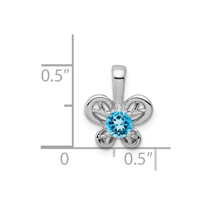 Necklaces Sterling Silver Rhodiumplated Light Swiss Blue Topaz Pendant Goldia