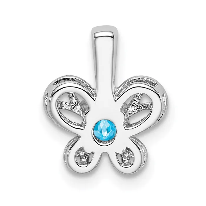 Necklaces Sterling Silver Rhodiumplated Light Swiss Blue Topaz Pendant Goldia