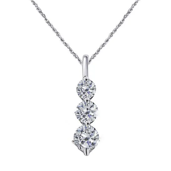 Original Maulijewels 025 Carat White Diamond 14K Solid White Gold Three Stone Pendant Necklace With 18 Gold Plated 925 Sterling Silver Box Chain JMS always Necklaces Original Maulijewels 025 Carat White Diamond 14K Solid White Gold Three Stone Pendant Necklace With 18 Gold Plated 925 Sterling Silver Box Chain JMS always Necklaces
