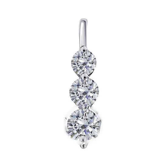 Original Maulijewels 025 Carat White Diamond 14K Solid White Gold Three Stone Pendant Necklace With 18 Gold Plated 925 Sterling Silver Box Chain JMS always Necklaces Original Maulijewels 025 Carat White Diamond 14K Solid White Gold Three Stone Pendant Necklace With 18 Gold Plated 925 Sterling Silver Box Chain JMS always Necklaces