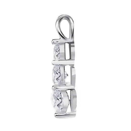 Original Maulijewels 025 Carat White Diamond 14K Solid White Gold Three Stone Pendant Necklace With 18 Gold Plated 925 Sterling Silver Box Chain JMS always Necklaces Original Maulijewels 025 Carat White Diamond 14K Solid White Gold Three Stone Pendant Necklace With 18 Gold Plated 925 Sterling Silver Box Chain JMS always Necklaces