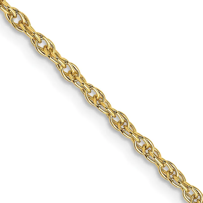 QGold Necklaces 10K Yellow Gold 155mm Carded Cable Rope Chain Necklace