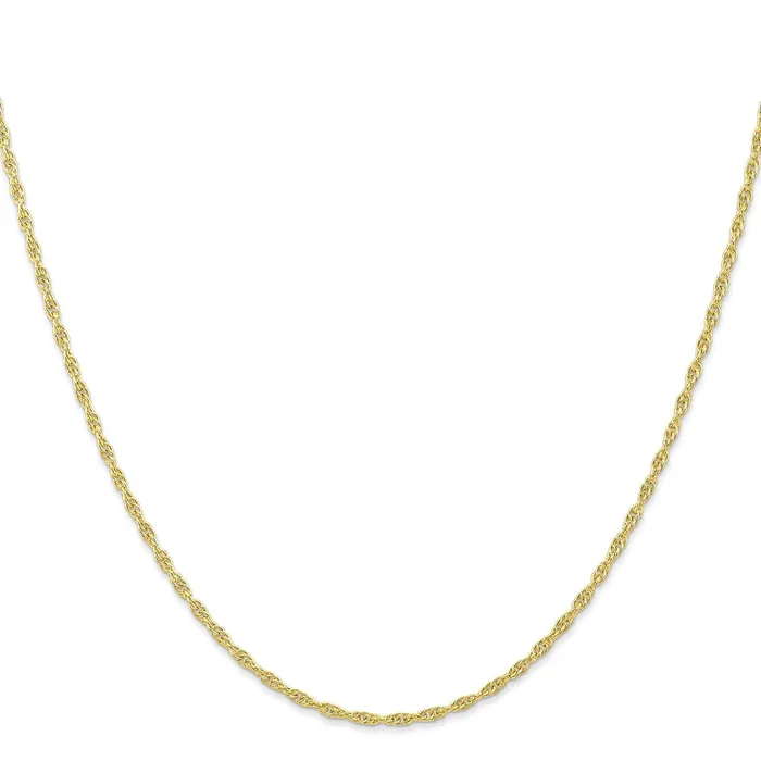QGold Necklaces 10K Yellow Gold 155mm Carded Cable Rope Chain Necklace QGold Necklaces 10K Yellow Gold 155mm Carded Cable Rope Chain Necklace