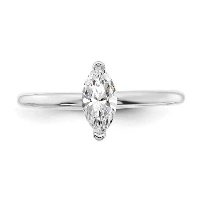 Rings 14k White Gold 12 Ct Lab Grown Diamond VSSI G Marquise Solitare Engagement Ring Goldia