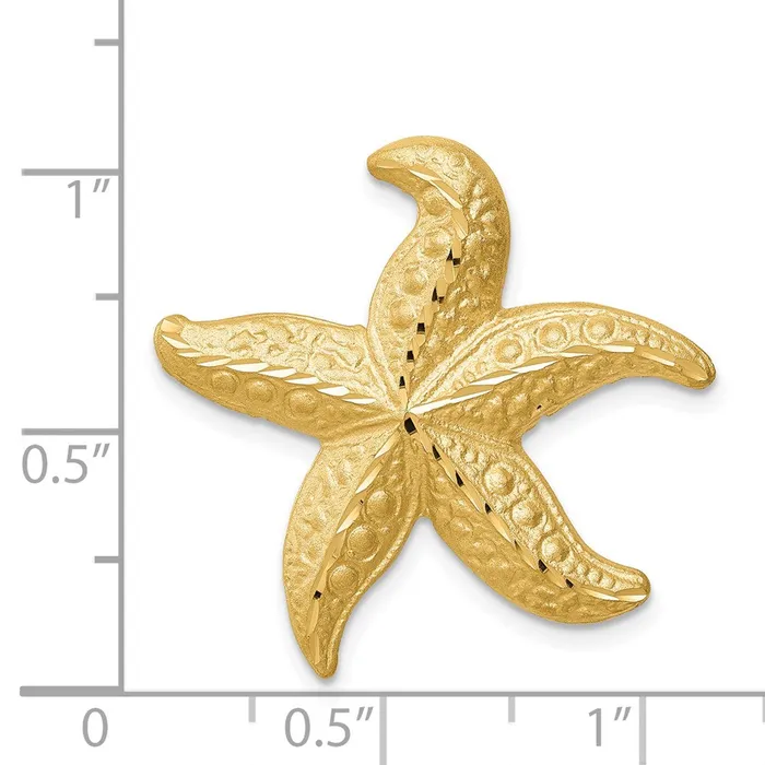 Rings Goldia 14k Yellow Gold Brushed Diamondcut Starfish Slide