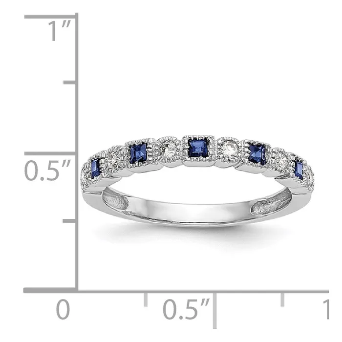 Rings Goldiacom 14k White Gold Real Diamond wSapphire Band