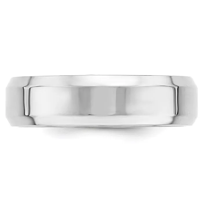 Rings Goldia Solid 10K White Gold 6mm Bevel Edge Comfort Fit MensWomens Wedding Band Ring Size 4