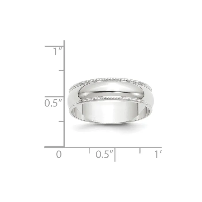 Rings Goldia Solid 10K White Gold 6mm Light Weight Milgrain Half Round MensWomens Wedding Band Ring Size 13