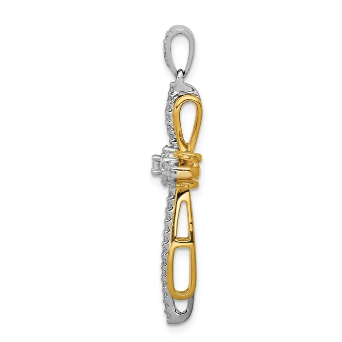 Rings Goldia Solid 14k Twotone 13ct Simulated CZ Passion Cross Pendant Rings Goldia Solid 14k Twotone 13ct Simulated CZ Passion Cross Pendant