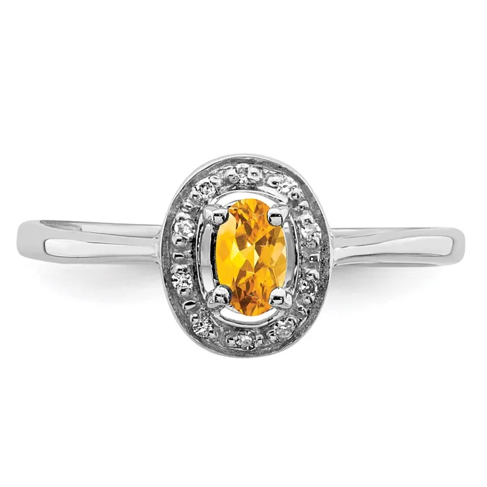Rings Goldia Sterling Silver Rhodium Citrine u0026 Diamond Ring